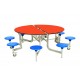 Round Mobile Folding Dining Table with 8 Seats